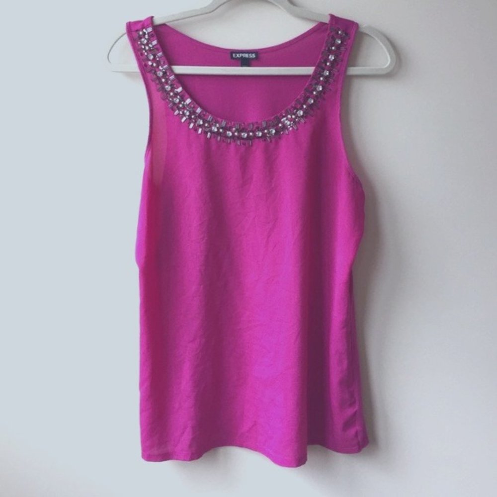 HP⭐️ Express magenta tank sequin rhinestone gems S